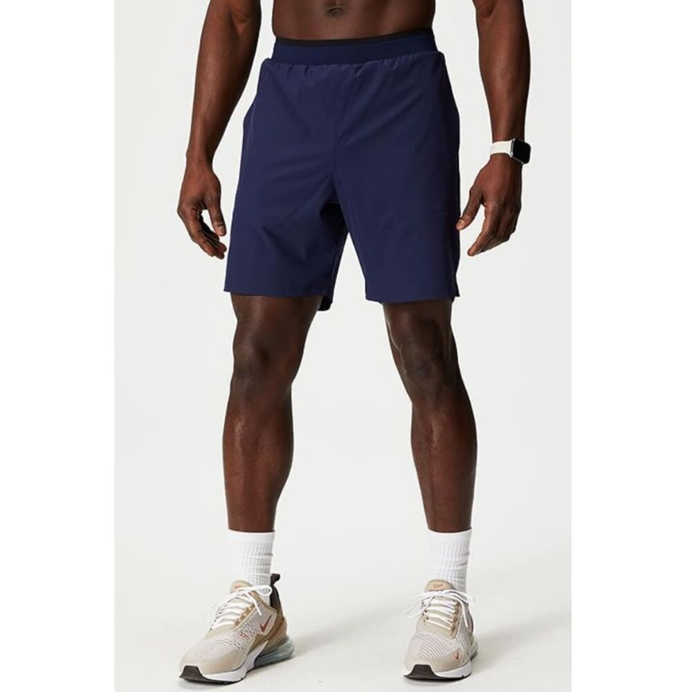 Fabletics Men's Size Medium Navy Athletic Running Shorts Elastic Waist Pull On